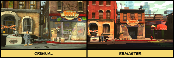 Sam & Max: The Devil's Playhouse - Sam & Max's street in the original compared to the remaster